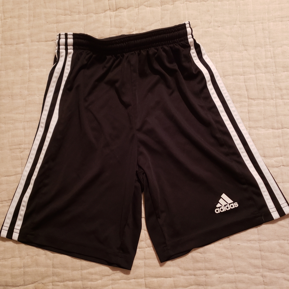 Adidas Black Shorts with White Accents
